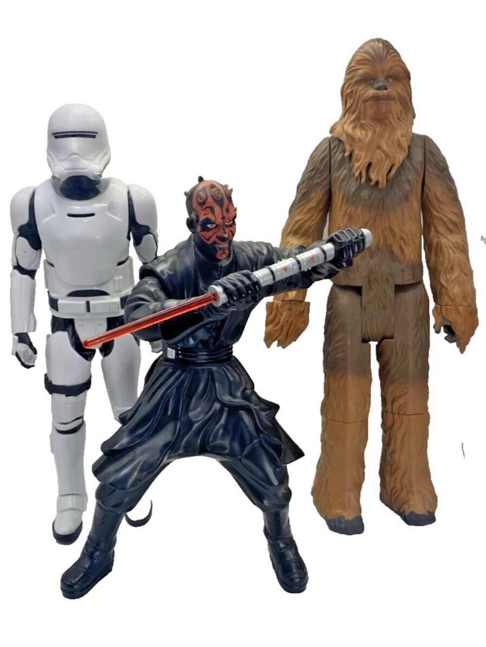 Star Wars Figure Lot Darth Maul Chewbacca Stormtrooper 12” Hasbro